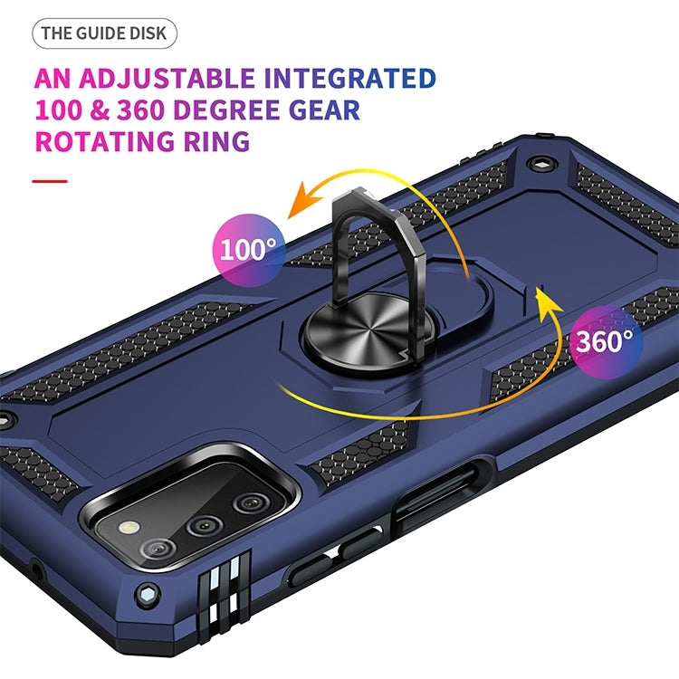 For Samsung Galaxy A03s 164mm Version Shockproof TPU + PC Protective Case with 360 Degree Rotating Holder
