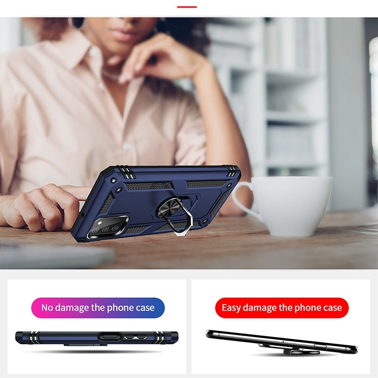 For Samsung Galaxy A03s 164mm Version Shockproof TPU + PC Protective Case with 360 Degree Rotating Holder
