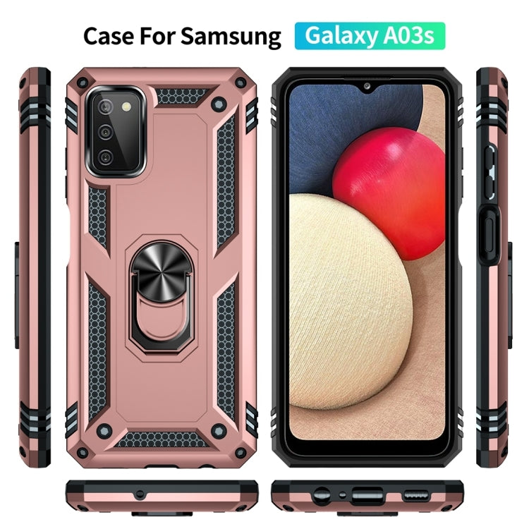 For Samsung Galaxy A03s 164mm Version Shockproof TPU + PC Protective Case with 360 Degree Rotating Holder