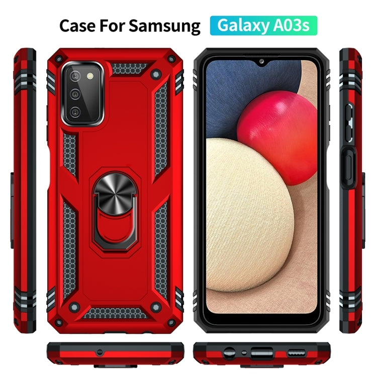 For Samsung Galaxy A03s 164mm Version Shockproof TPU + PC Protective Case with 360 Degree Rotating Holder