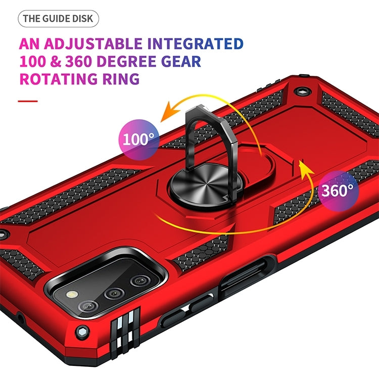 For Samsung Galaxy A03s 164mm Version Shockproof TPU + PC Protective Case with 360 Degree Rotating Holder