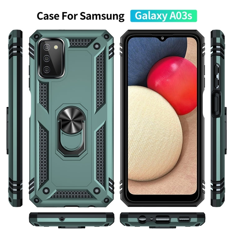 For Samsung Galaxy A03s 164mm Version Shockproof TPU + PC Protective Case with 360 Degree Rotating Holder