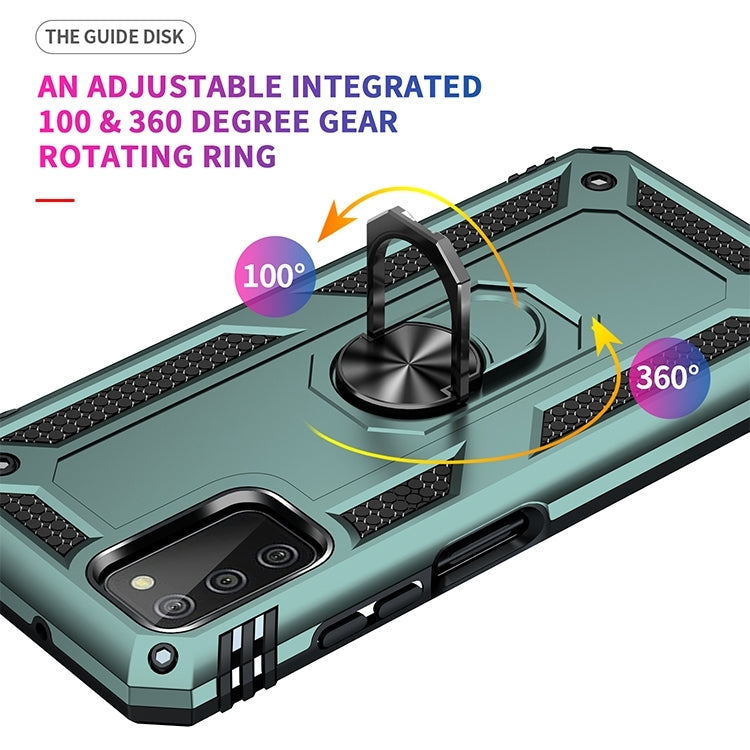 For Samsung Galaxy A03s 164mm Version Shockproof TPU + PC Protective Case with 360 Degree Rotating Holder