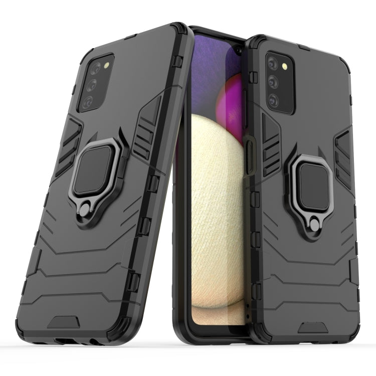 For Samsung Galaxy A03s 166mm PC + TPU Shockproof Phone Case with Magnetic Ring Holder