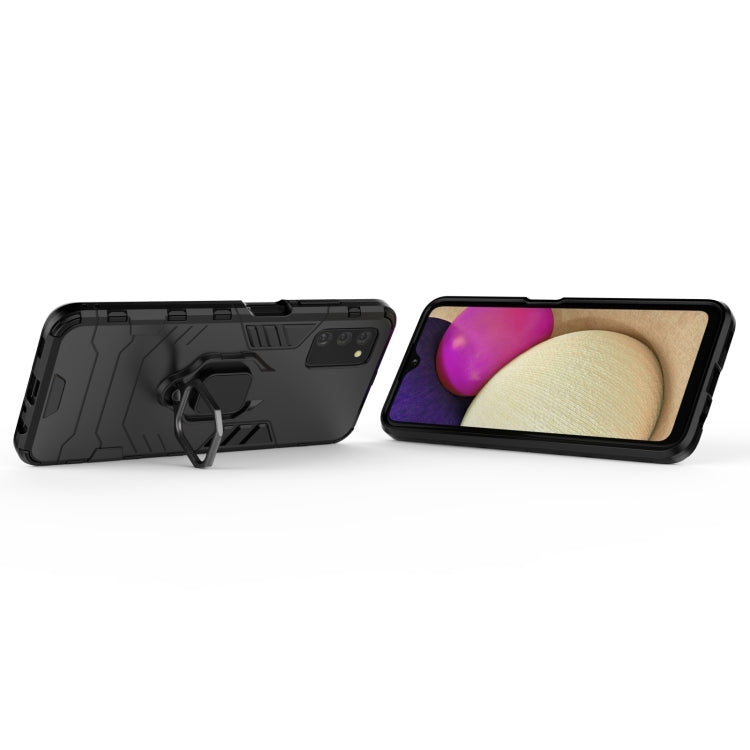 For Samsung Galaxy A03s 166mm PC + TPU Shockproof Phone Case with Magnetic Ring Holder