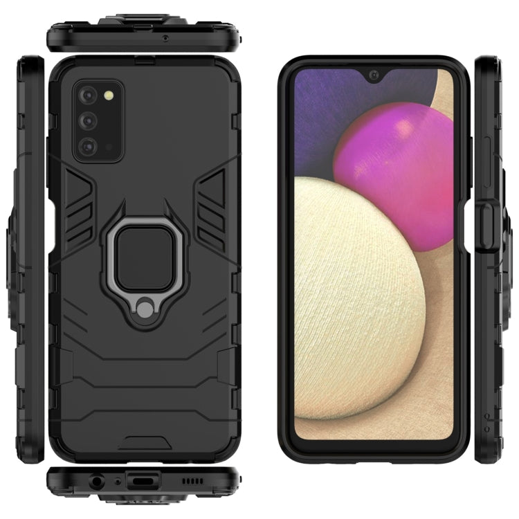 For Samsung Galaxy A03s 166mm PC + TPU Shockproof Phone Case with Magnetic Ring Holder