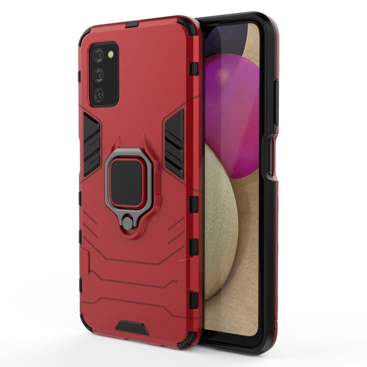 For Samsung Galaxy A03s 166mm PC + TPU Shockproof Phone Case with Magnetic Ring Holder