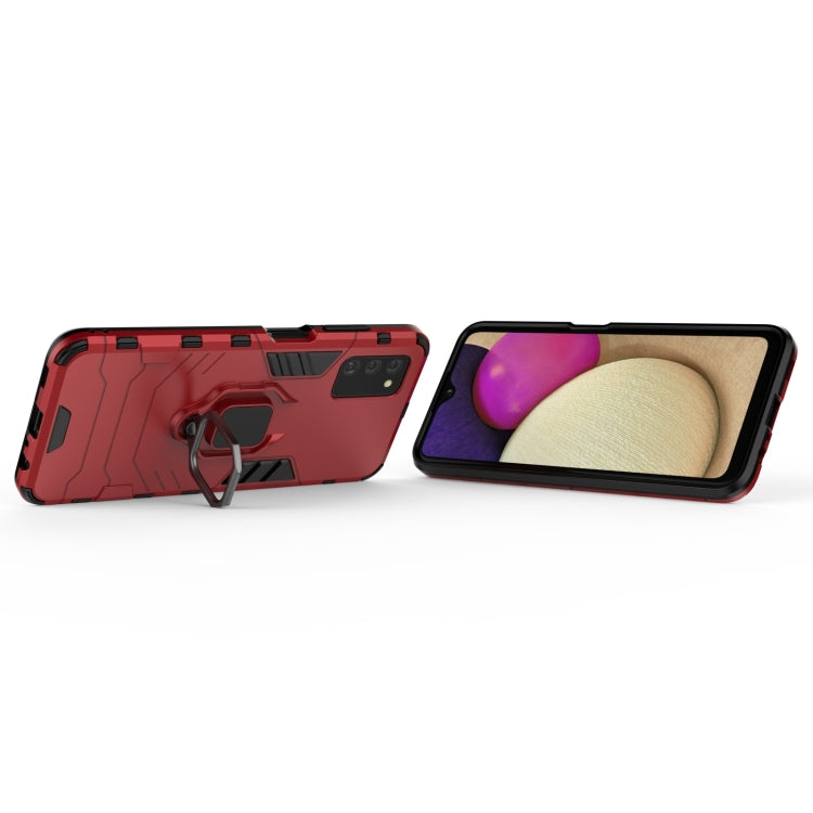 For Samsung Galaxy A03s 166mm PC + TPU Shockproof Phone Case with Magnetic Ring Holder