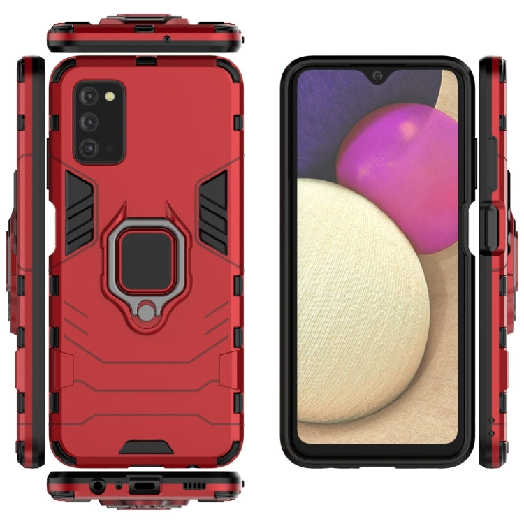 For Samsung Galaxy A03s 166mm PC + TPU Shockproof Phone Case with Magnetic Ring Holder