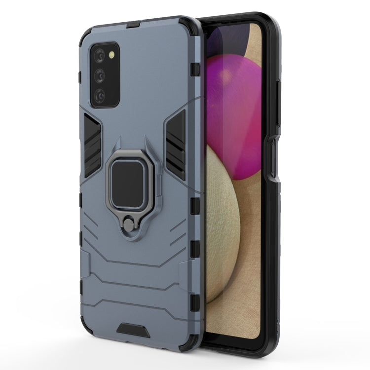 For Samsung Galaxy A03s 166mm PC + TPU Shockproof Phone Case with Magnetic Ring Holder