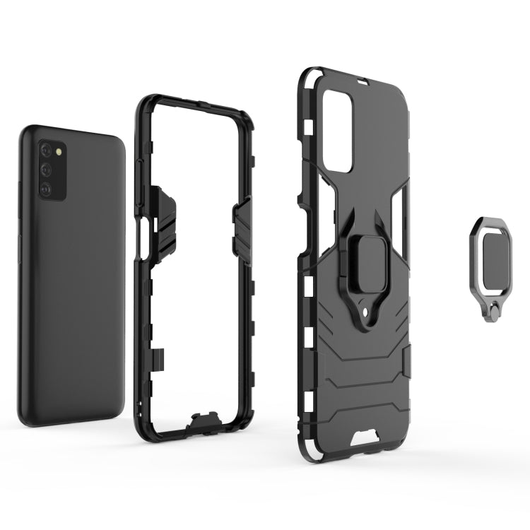 For Samsung Galaxy A03s 166mm PC + TPU Shockproof Phone Case with Magnetic Ring Holder