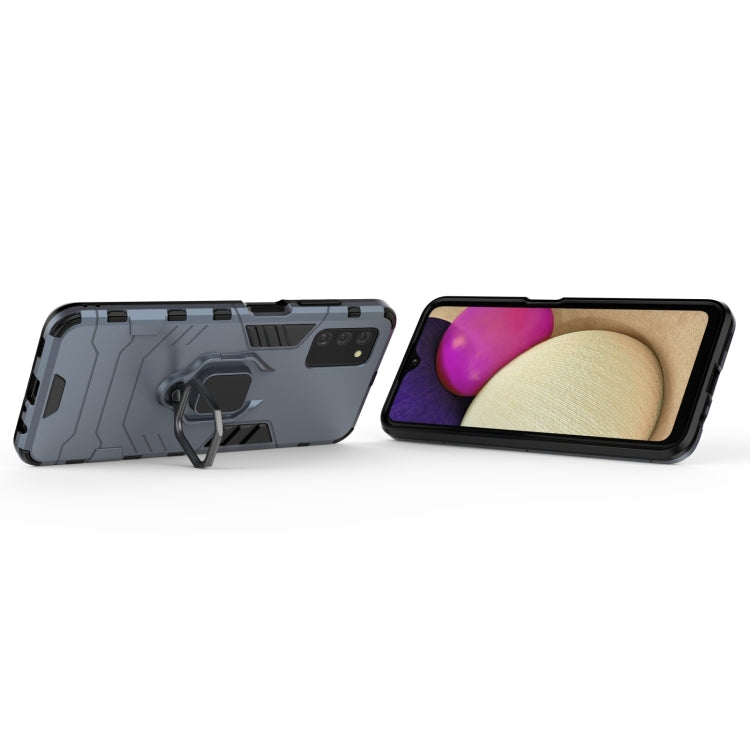 For Samsung Galaxy A03s 166mm PC + TPU Shockproof Phone Case with Magnetic Ring Holder