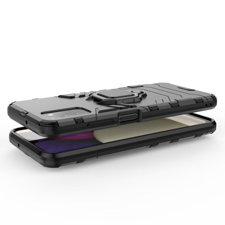 For Samsung Galaxy A03s 166mm PC + TPU Shockproof Phone Case with Magnetic Ring Holder