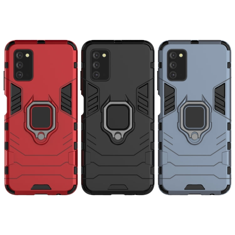 For Samsung Galaxy A03s 166mm PC + TPU Shockproof Phone Case with Magnetic Ring Holder