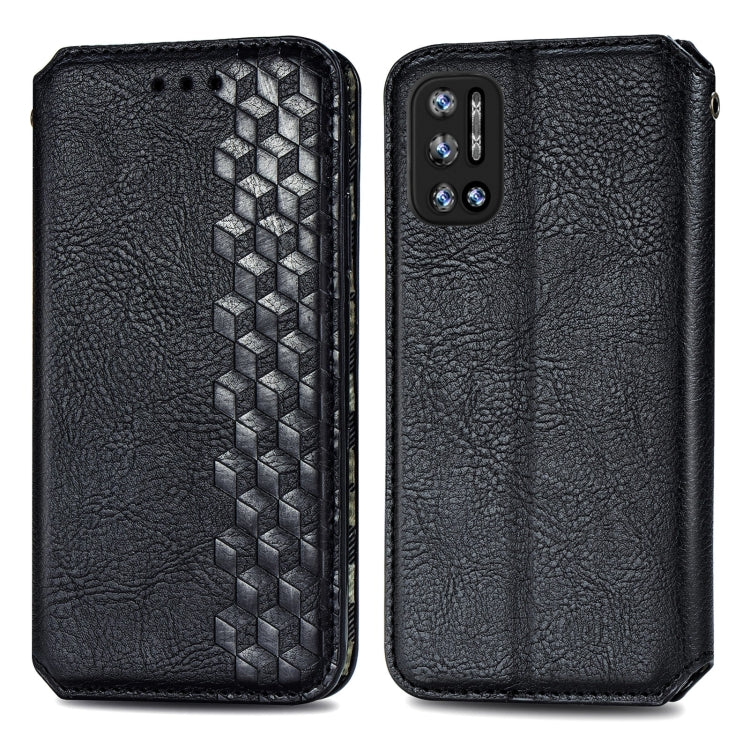 For Doogee N40 Pro Cubic Grid Pressed Horizontal Flip Magnetic Leather Case with Holder & Card Slots & Wallet
