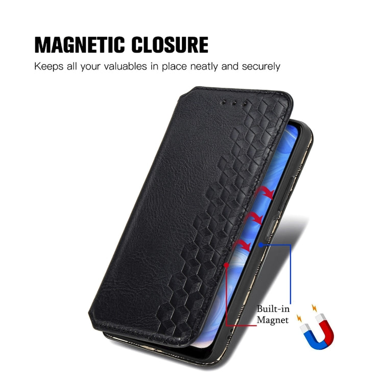 For Doogee N40 Pro Cubic Grid Pressed Horizontal Flip Magnetic Leather Case with Holder & Card Slots & Wallet