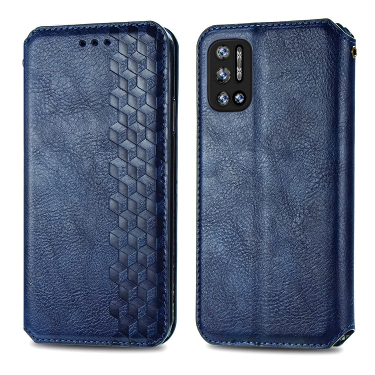 For Doogee N40 Pro Cubic Grid Pressed Horizontal Flip Magnetic Leather Case with Holder & Card Slots & Wallet