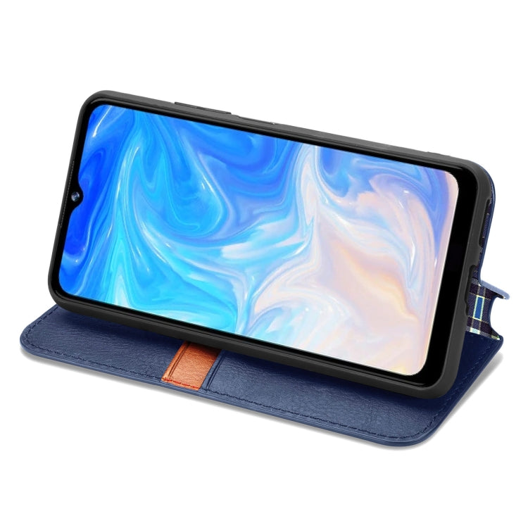 For Doogee N40 Pro Cubic Grid Pressed Horizontal Flip Magnetic Leather Case with Holder & Card Slots & Wallet