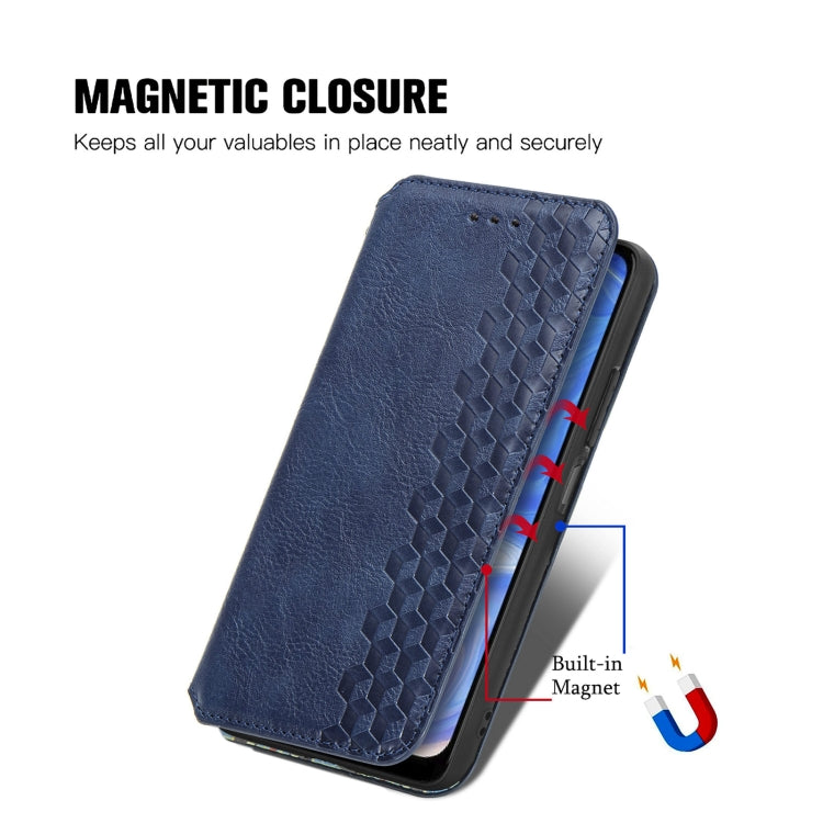 For Doogee N40 Pro Cubic Grid Pressed Horizontal Flip Magnetic Leather Case with Holder & Card Slots & Wallet