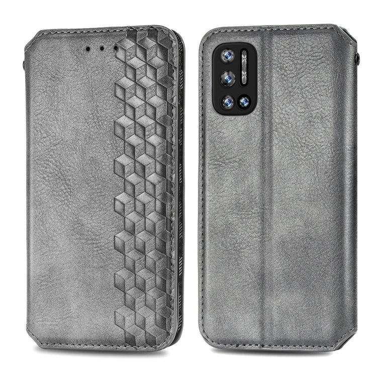 For Doogee N40 Pro Cubic Grid Pressed Horizontal Flip Magnetic Leather Case with Holder & Card Slots & Wallet