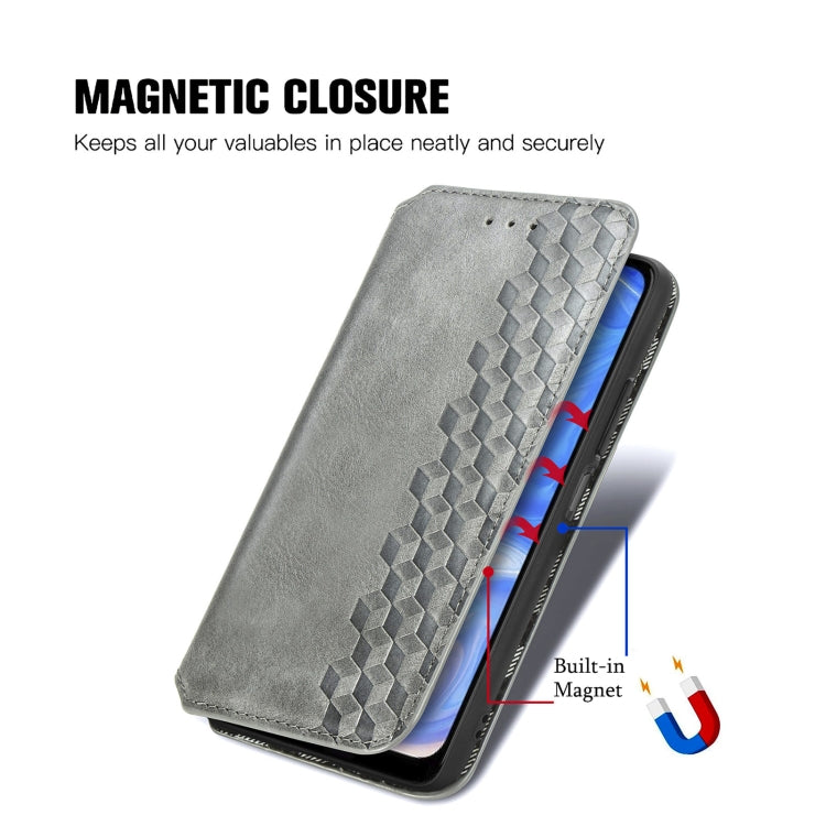 For Doogee N40 Pro Cubic Grid Pressed Horizontal Flip Magnetic Leather Case with Holder & Card Slots & Wallet