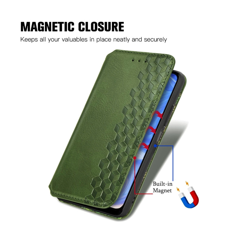 For Doogee N40 Pro Cubic Grid Pressed Horizontal Flip Magnetic Leather Case with Holder & Card Slots & Wallet
