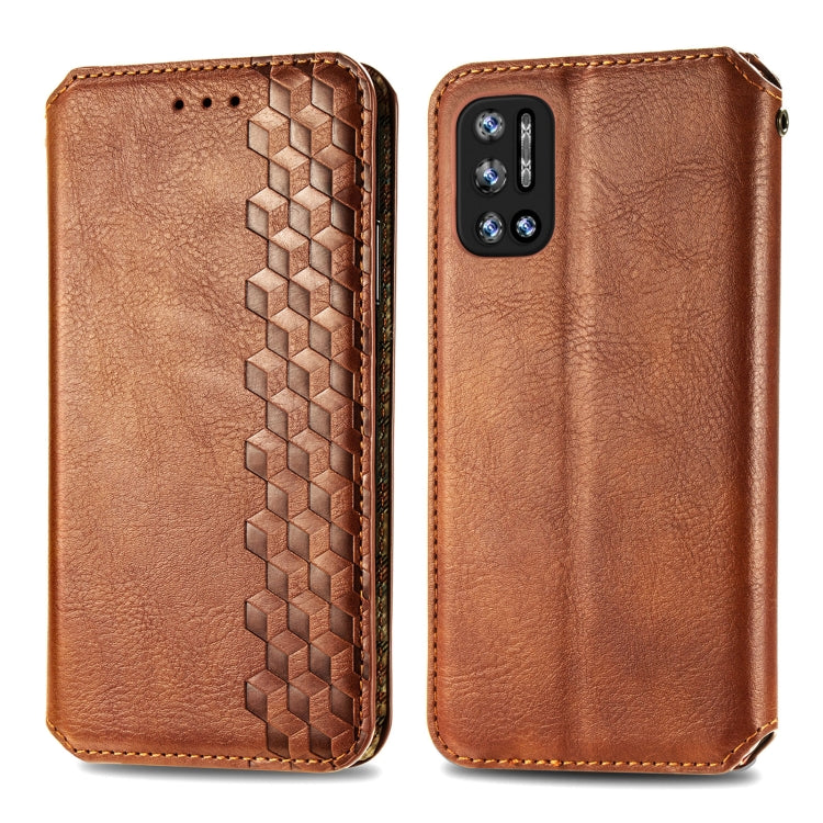 For Doogee N40 Pro Cubic Grid Pressed Horizontal Flip Magnetic Leather Case with Holder & Card Slots & Wallet