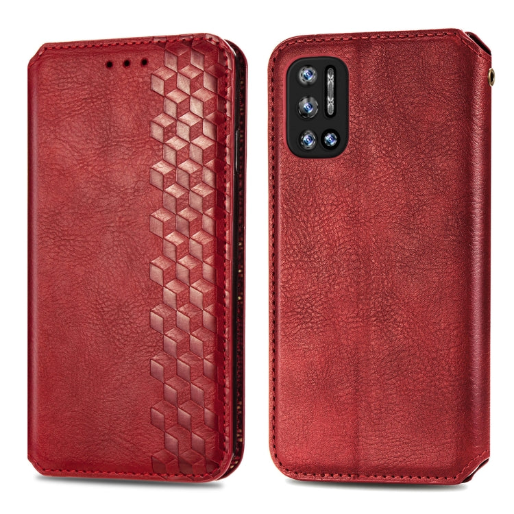 For Doogee N40 Pro Cubic Grid Pressed Horizontal Flip Magnetic Leather Case with Holder & Card Slots & Wallet