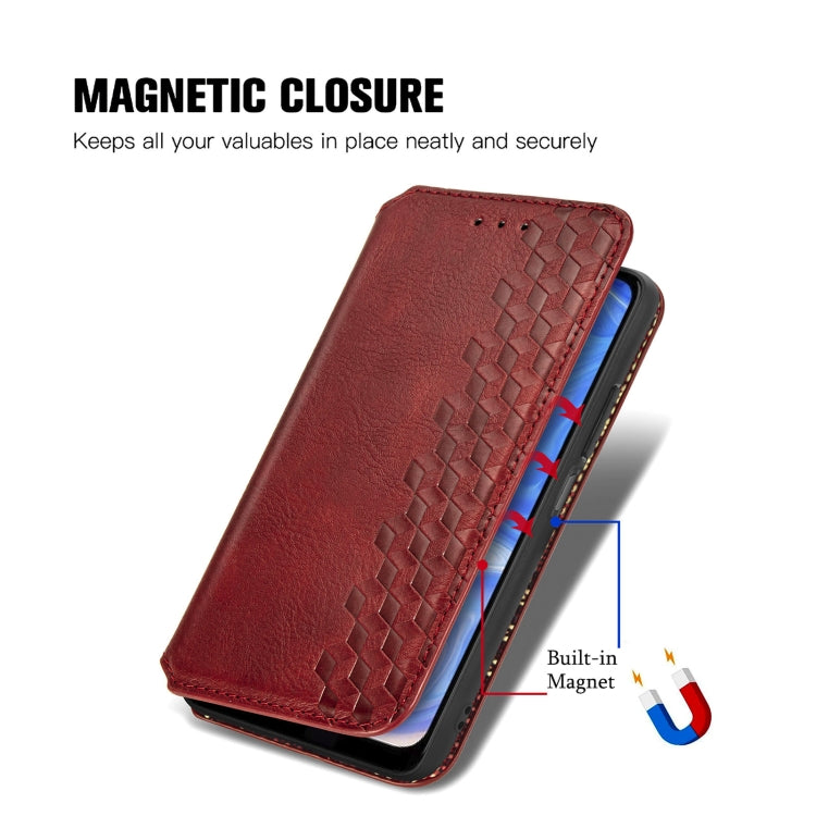 For Doogee N40 Pro Cubic Grid Pressed Horizontal Flip Magnetic Leather Case with Holder & Card Slots & Wallet