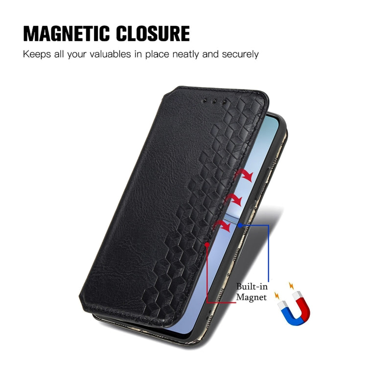 For Infinix Zero 8 Cubic Grid Pressed Horizontal Flip Magnetic Leather Case with Holder & Card Slots & Wallet