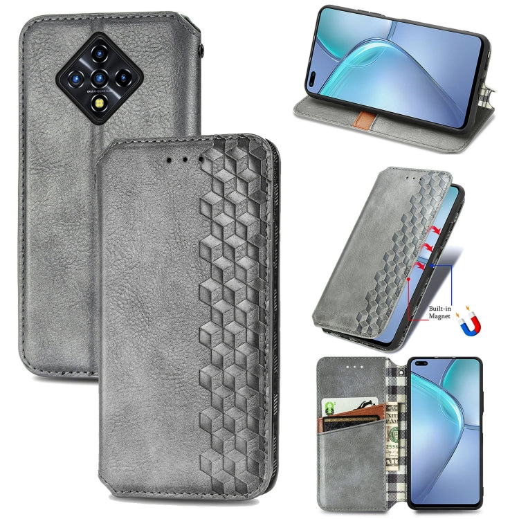 For Infinix Zero 8 Cubic Grid Pressed Horizontal Flip Magnetic Leather Case with Holder & Card Slots & Wallet