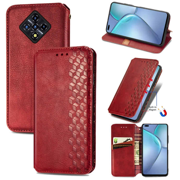 For Infinix Zero 8 Cubic Grid Pressed Horizontal Flip Magnetic Leather Case with Holder & Card Slots & Wallet