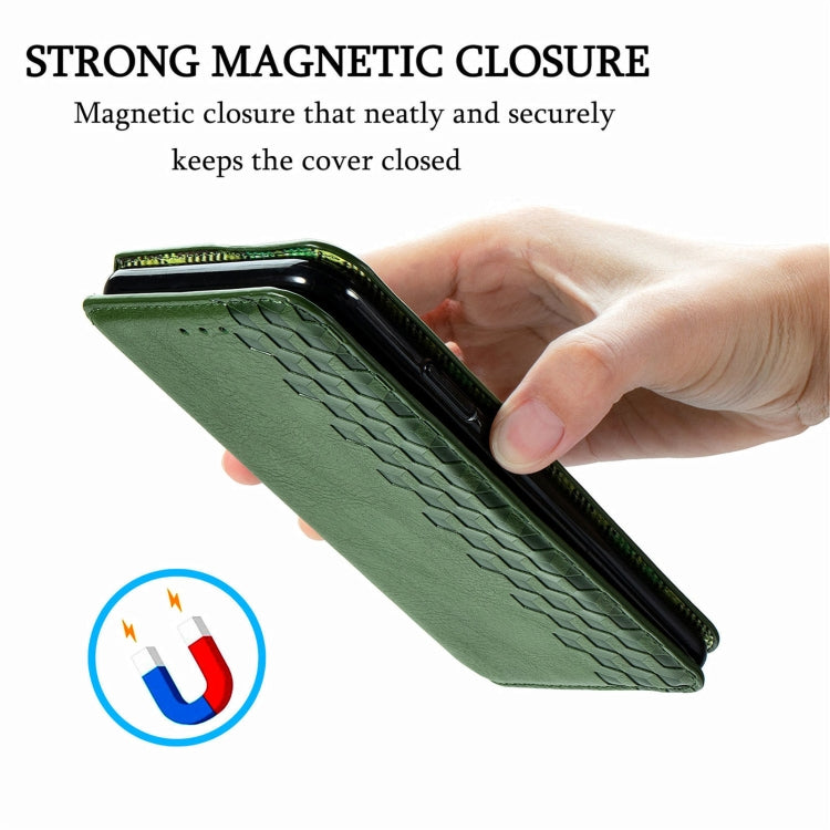 For Vodafone Smart E11 Cubic Grid Pressed Horizontal Flip Magnetic Leather Case with Holder & Card Slots & Wallet