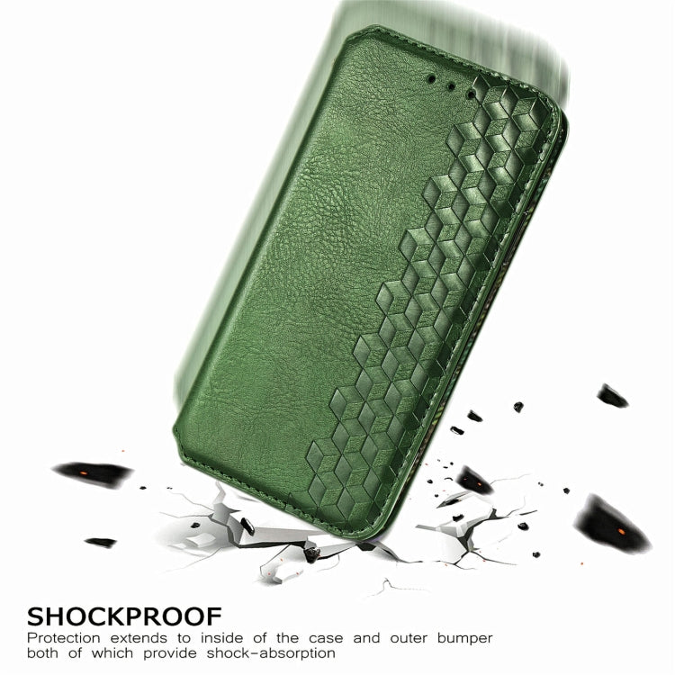 For Vodafone Smart E11 Cubic Grid Pressed Horizontal Flip Magnetic Leather Case with Holder & Card Slots & Wallet