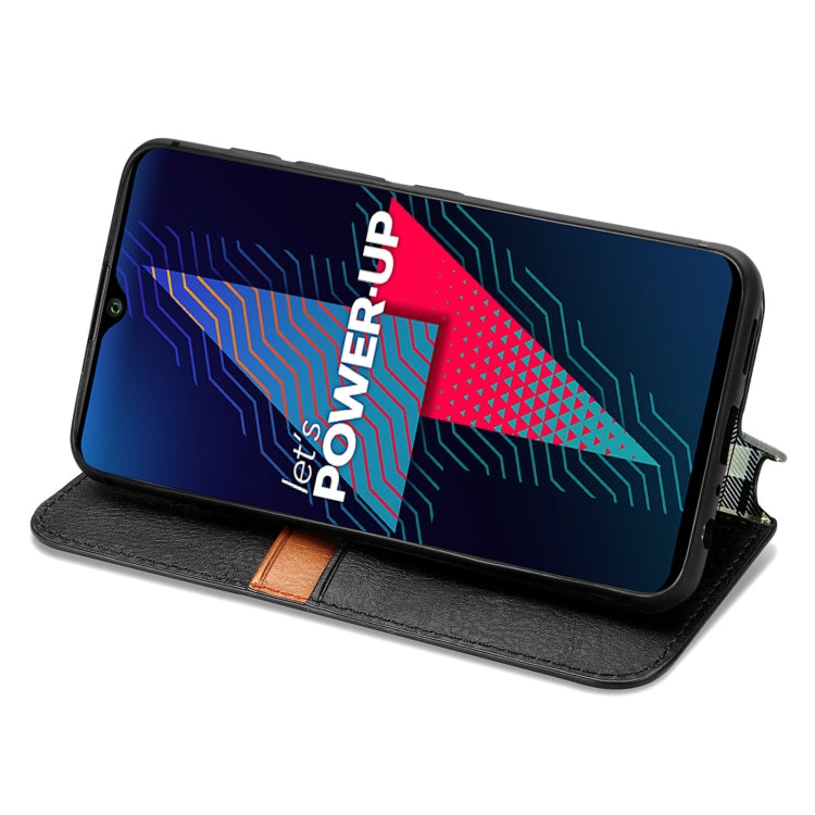 For Wiko Power U30 Cubic Grid Pressed Horizontal Flip Magnetic Leather Case with Holder & Card Slots & Wallet
