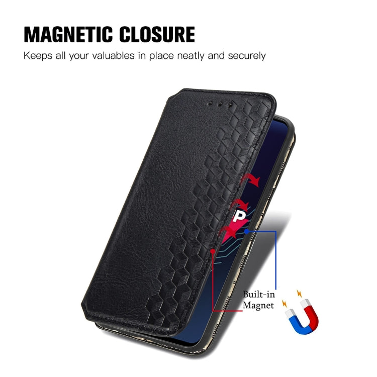 For Wiko Power U30 Cubic Grid Pressed Horizontal Flip Magnetic Leather Case with Holder & Card Slots & Wallet
