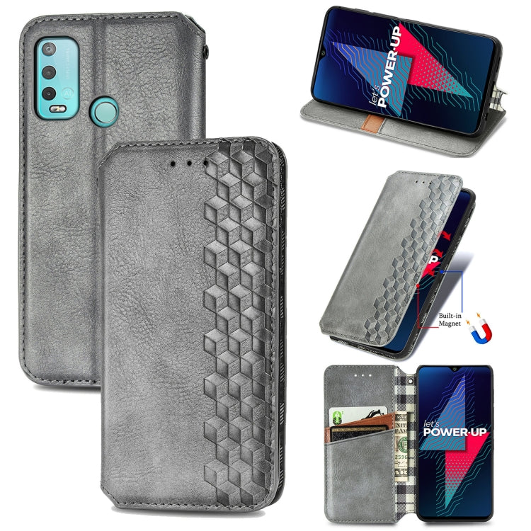 For Wiko Power U30 Cubic Grid Pressed Horizontal Flip Magnetic Leather Case with Holder & Card Slots & Wallet