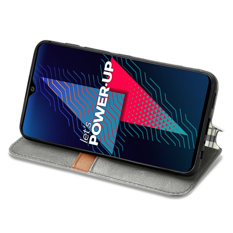 For Wiko Power U30 Cubic Grid Pressed Horizontal Flip Magnetic Leather Case with Holder & Card Slots & Wallet