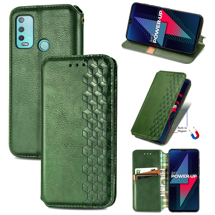 For Wiko Power U30 Cubic Grid Pressed Horizontal Flip Magnetic Leather Case with Holder & Card Slots & Wallet