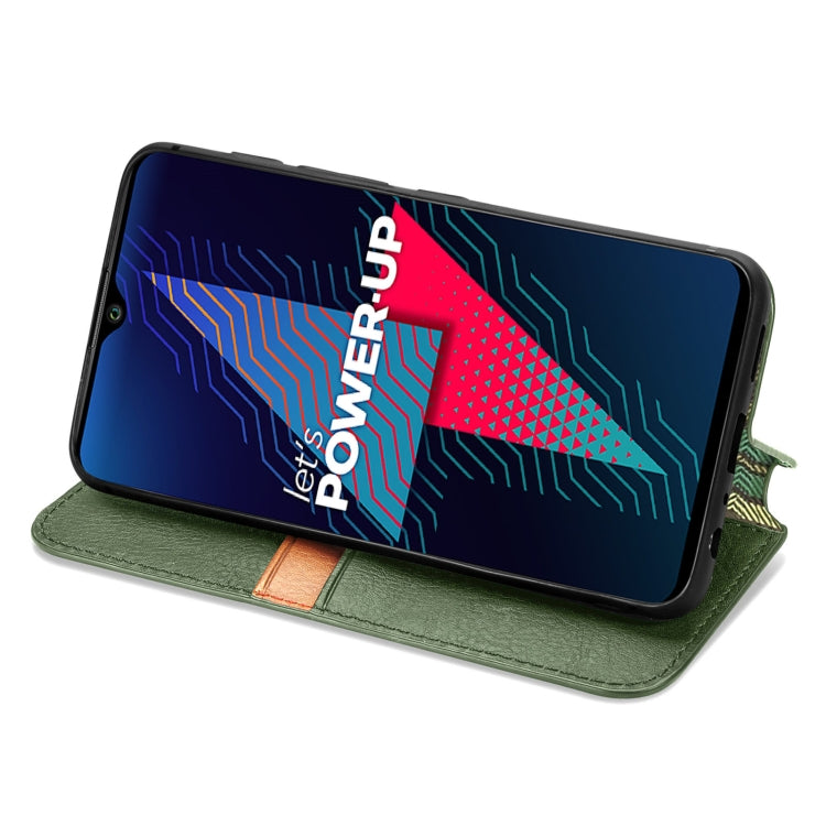 For Wiko Power U30 Cubic Grid Pressed Horizontal Flip Magnetic Leather Case with Holder & Card Slots & Wallet