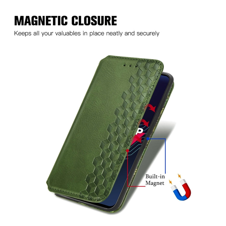 For Wiko Power U30 Cubic Grid Pressed Horizontal Flip Magnetic Leather Case with Holder & Card Slots & Wallet