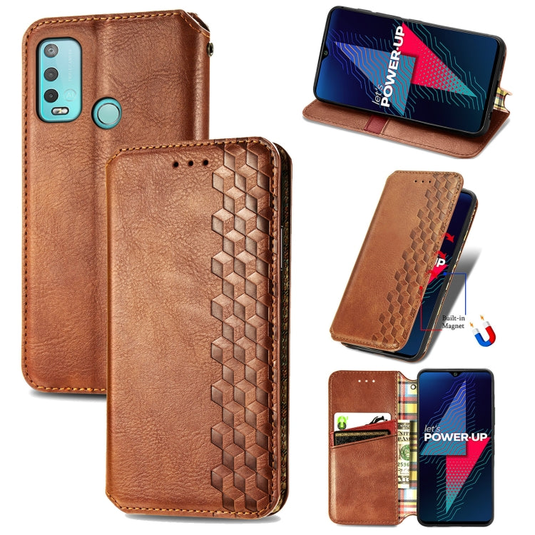 For Wiko Power U30 Cubic Grid Pressed Horizontal Flip Magnetic Leather Case with Holder & Card Slots & Wallet