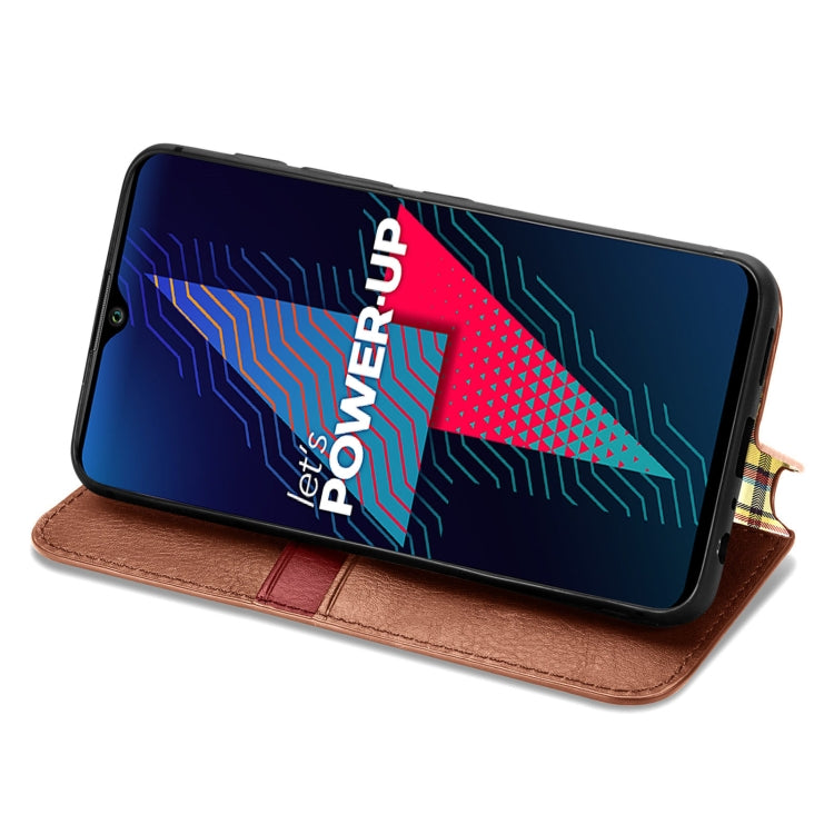 For Wiko Power U30 Cubic Grid Pressed Horizontal Flip Magnetic Leather Case with Holder & Card Slots & Wallet