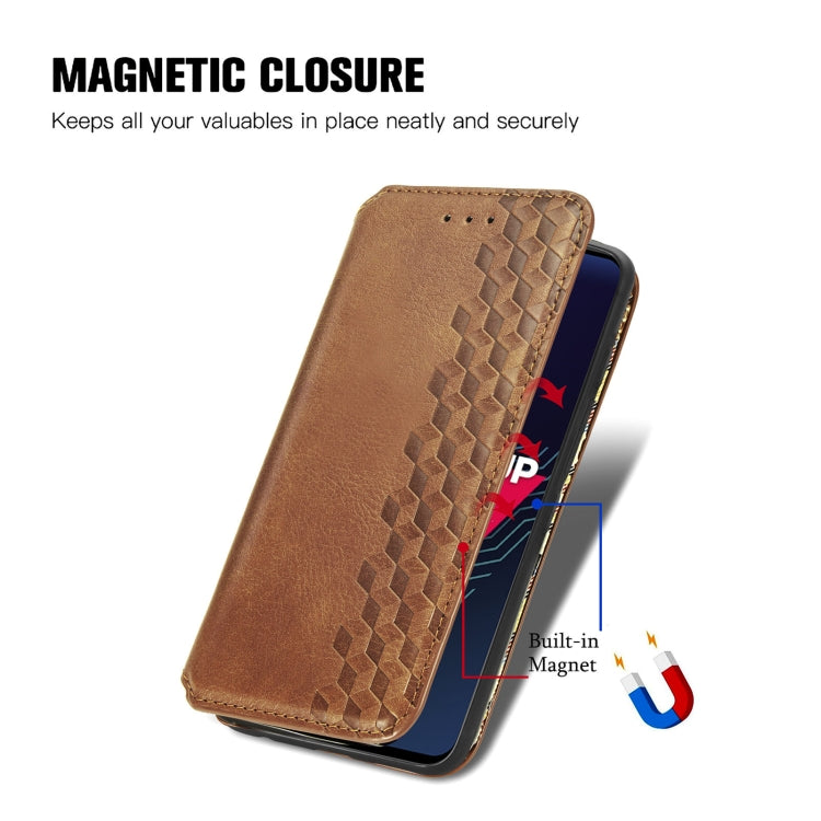 For Wiko Power U30 Cubic Grid Pressed Horizontal Flip Magnetic Leather Case with Holder & Card Slots & Wallet