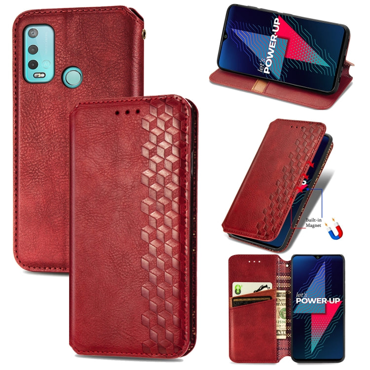 For Wiko Power U30 Cubic Grid Pressed Horizontal Flip Magnetic Leather Case with Holder & Card Slots & Wallet