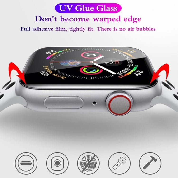 UV Liquid Curved Full Glue Full Screen Tempered Glass Film For Apple Watch Series 8 / 7 41mm