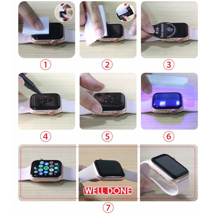 UV Liquid Curved Full Glue Full Screen Tempered Glass Film For Apple Watch Series 8 / 7 41mm