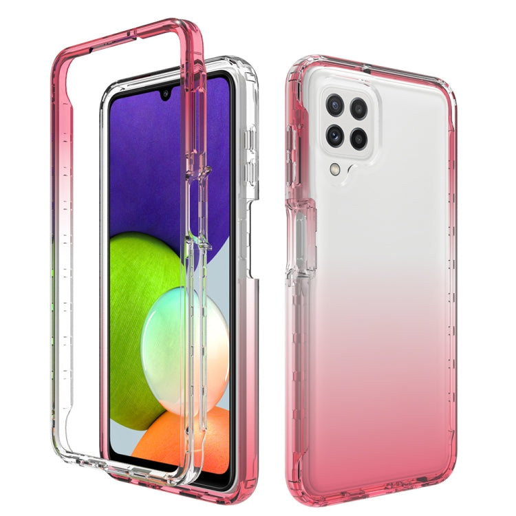 For Samsung Galaxy A22 4G High Transparency Two-color Gradual Change PC+TPU Phone Case