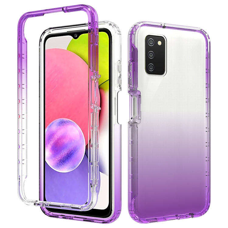 For Samsung Galaxy A03s 166mm High Transparency Two-color Gradual Change PC+TPU Phone Case