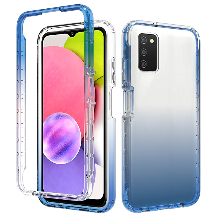 For Samsung Galaxy A03s 166mm High Transparency Two-color Gradual Change PC+TPU Phone Case